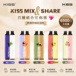 KIS5拋棄式6500口 | KISS一次性電子煙 · 雙口味混搭 · 130種組合 · 台灣現貨